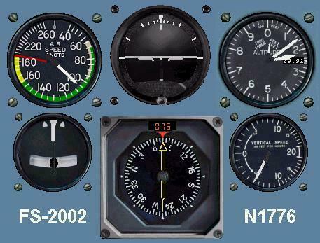 FS2002 gauges at initial approach