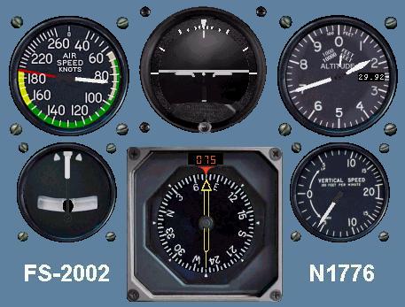 FS2002 gauges at final approach